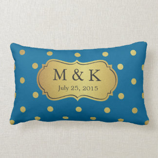 Weddenschap-monogrammed - Stylish Gold Polka Dots Kussen