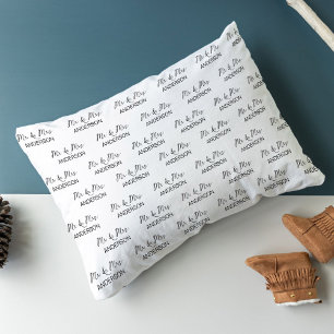 Weddenschap Mr. en Mrs. gepersonaliseerd beddegoed Kussensloop