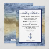 Weddenschap Nautical Blue & Gold Event / Florida Kaart (Voorkant / Achterkant)