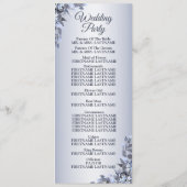 Weddenschap Navy Blue Floral Silver Elegant Welkom Programma (Achterkant)