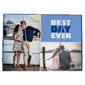 Weddenschap of Jubileum Foto Collage Blue Groot Cadeauzakje (Achterkant)