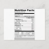 Weddenschap of Jubileum Sweet Funny Nutrition Labe