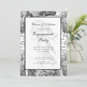 Weddenschap of Verloving Cupid French Toile Kaart (Staand voorkant)