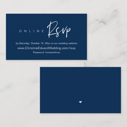 Weddenschap Online RSVP, Casual kaart (Voorkant / Achterkant)