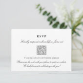 Weddenschap Online RSVP-kaart Elegant QR-code Kaar Informatiekaartje (Staand voorkant)