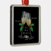 Weddenschap Ons eerste kerstfeest Metalen Ornament (Rechts)