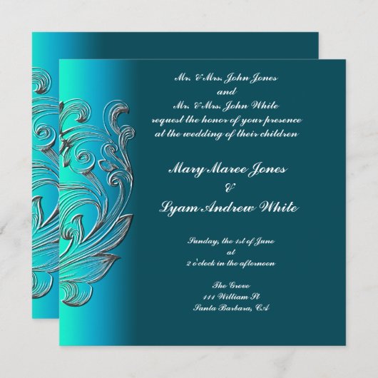 Weddenschap Op ingeslagen toon Aqua Classic Kaart (Voorkant / Achterkant)