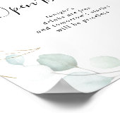 Weddenschap Open Bar Gold Eucalyptus Calligraphy S Poster (Hoek)