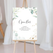 Weddenschap Open Bar Gold Eucalyptus Calligraphy S Poster