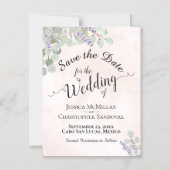 Weddenschap Opslaan Datum Eucalyptus & Lavender Ro Magnetische Uitnodiging (Voorkant)