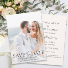 Weddenschap Opslagdatum Foto legant script Save The Date