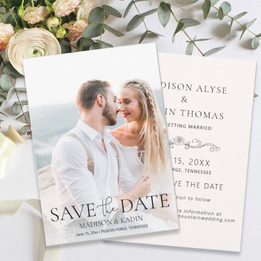 Weddenschap Opslagdatum Foto legant script Save The Date