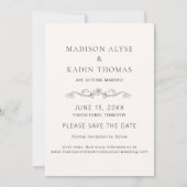 Weddenschap Opslagdatum Foto legant script Save The Date (Achterkant)
