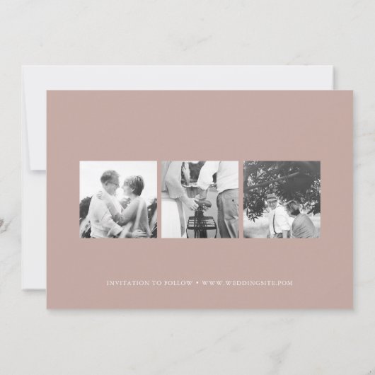 Weddenschap Opslagdatum legant 4 Fotoroze Confetti Save The Date (Achterkant)