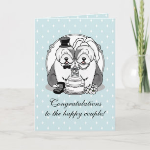 Weddenschap Oude Engelse Sheepdogs Bride Groom Gre Kaart