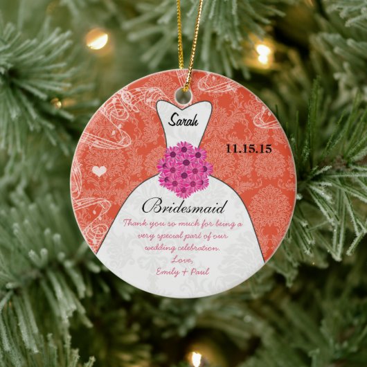 Weddenschap over bruidsmeisje - kies kleur keramisch ornament (Boom)