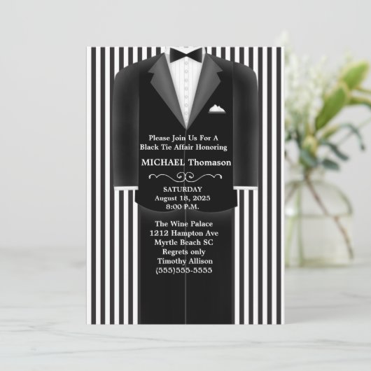 Weddenschap over Stropdas in Black  Kaart (Staand voorkant)