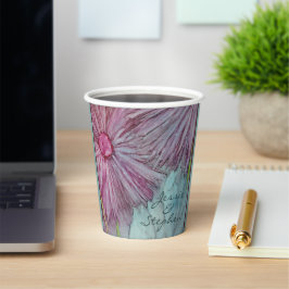 Weddenschap over Turquoise en Pinks Flowers Papieren Bekers