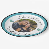 Weddenschap Paars Aangepaste foto Datum Papieren Bordje (Gekanteld)