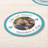 Weddenschap Paars Aangepaste foto Datum Ronde Kartonnen Onderzetter (Gebogen)