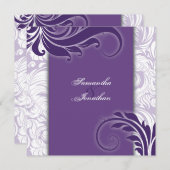 Weddenschap Paars en wittewitten Kaart (Voorkant / Achterkant)