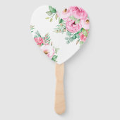 Weddenschap Paddle Fans Pink Floral Handwaaier (Achterkant)