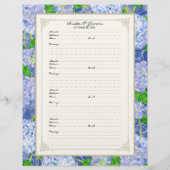 Weddenschap Pagina Blauw Hydrangea Lace Floral Flyer (Achterkant)