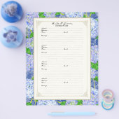 Weddenschap Pagina Blauw Hydrangea Lace Floral Flyer (Enkel)