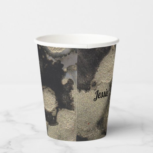 Weddenschap Papieren beker, zwart en gouden inkten Papieren Bekers (Rechts)