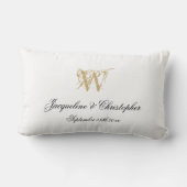 Weddenschap Pas getrouwd Gift White Gold Monogram Kussen (Achterkant)