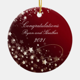 Weddenschap Passen getrouwd Verloving Nieuw Home R Keramisch Ornament