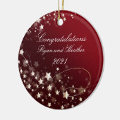 Weddenschap Passen getrouwd Verloving Nieuw Home R Keramisch Ornament (Links)