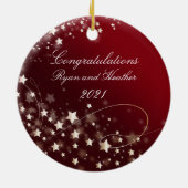 Weddenschap Passen getrouwd Verloving Nieuw Home R Keramisch Ornament (Achterkant)