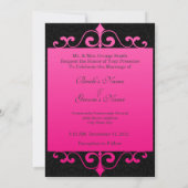 Weddenschap - Pastel Roze op Black Damask Kaart (Achterkant)