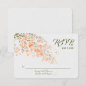 Weddenschap Perzikbloesems RSVP Kaartje (Voorkant / Achterkant)