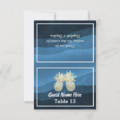 Weddenschap Plaats Escort Table Number Gold Pineap Bedankkaart (Voorkant)