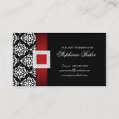 Weddenschap Planner Jewel Brooch Red White Visitekaartje (Achterkant)