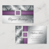 Weddenschap Planner Jewel Paarse Silver Visitekaartje (Voorkant / Achterkant)