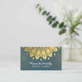 Weddenschap Planner Makeup Artiest Green & Gold Fl Visitekaartje (Staand voorkant)