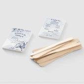 Weddenschap Programma Cute Waterverf Dusty Blue Fl Handwaaier (Niet-gemonteerd)