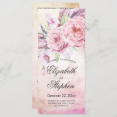 Weddenschap Programma Elegant Waterverf Floral Fea (Voorkant / Achterkant)