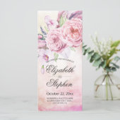 Weddenschap Programma Elegant Waterverf Floral Fea (Staand voorkant)