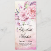 Weddenschap Programma Elegant Waterverf Floral Fea (Voorkant)