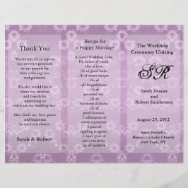 Weddenschap Programma Roze Floral Flyer
