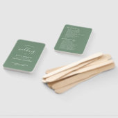 Weddenschap programma - witte kalligrafie op Sage  Handwaaier (Niet-gemonteerd)