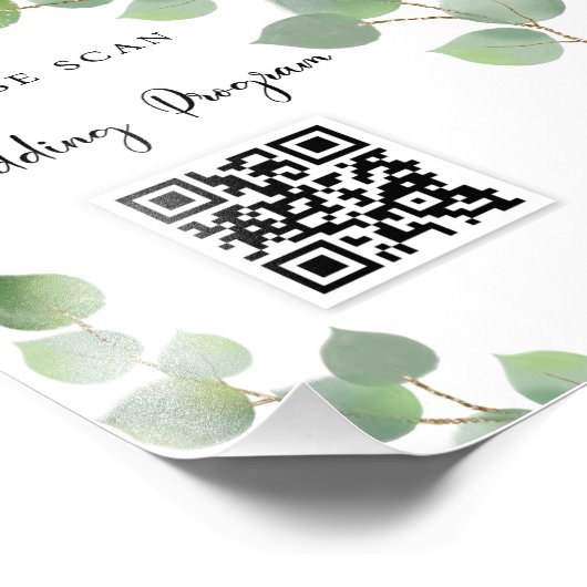 Weddenschap QR-code eucalyptusgrienery Foto Afdruk (Hoek)