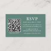 Weddenschap QR Foto Eucalyptus Green RSVP Informatiekaartje (Voorkant)