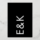 Weddenschap REAL GOLD Foil ultra modern Folie Uitnodiging (Achterkant)