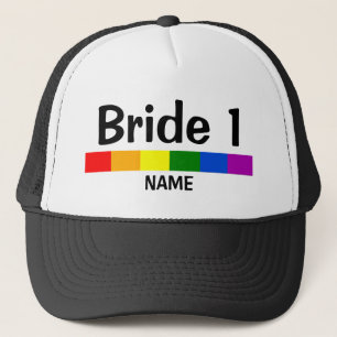Weddenschap regenboogvlag Banner Bride 1 Trucker Pet