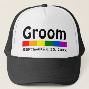 Weddenschap regenboogvlag Banner Groom Trucker Pet